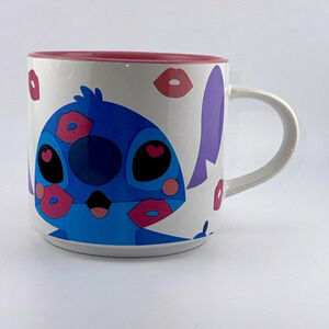NWT DISNEY LILO & STITCH KISSES VALENTINE’S DAY COFFEE/TEA CUP/MUG PINK